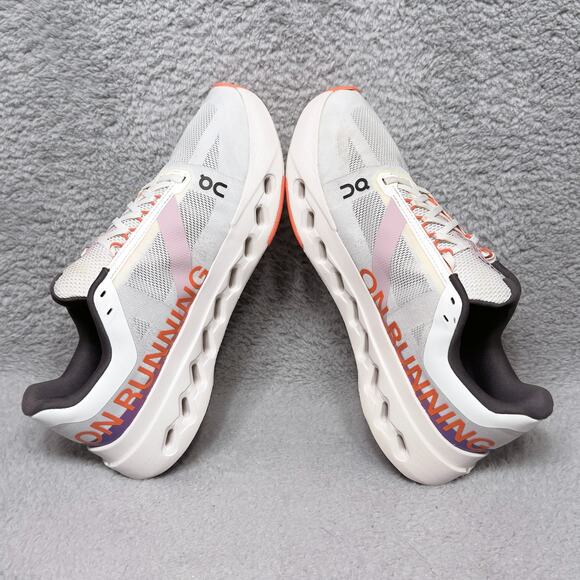 On Cloudsurfer Next Mens Size 9.5 Running Shoes White Flame Mesh - Picture 6 of 9